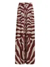 Essentiel Antwerp Zebra-print Pleated Palazzo Pants In Red