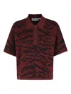 Essentiel Antwerp Zebra Print Pocket Polo Top In Red