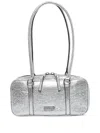 Essentiel Antwerp Small Metallic-effect Shoulder Bag In Gray