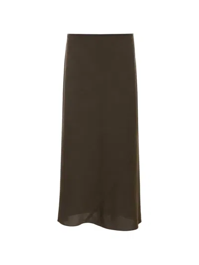 Essentiel Antwerp Zip-fastening Midi Straight Skirt In Brown