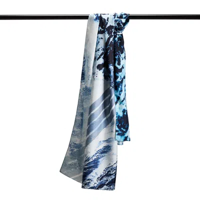 Essenty-paris Women's Blue Waveborn Flowstone Scarf