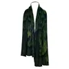 Essien & Emre Green Volucer Pattern Merino Wool Scarf Forest Men In Green