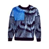 Essien & Emre Men's Alatus Merino Wool Knitted Pattern Jumper Blue In Blue