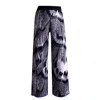 Essien & Emre Women's Arden Merino Wool Knitted Pattern Trousers Blue In Blue