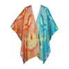 Essien & Emre Women's Yellow / Orange / Green Pavo Lucens Merino Wool Colour Block Knit Poncho In Yellow/orange/green