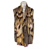 Essien & Emre Women's Yellow / Orange Volucer Merino Wool Pattern Scarf Navy Sand In Yellow/orange