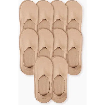 Essoc Inc Unisex Cotton No Show Socks 10-pack In Brown