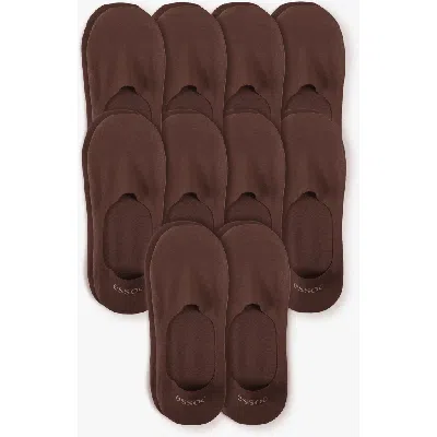 Essoc Inc Unisex Cotton No Show Socks 10-pack In Brown