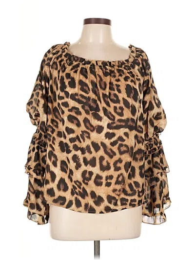 Pre-owned Essue 3/4 Sleeve Blouse In Brown