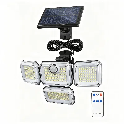 Essues Solar Outdoor Lights With Motion Sensor, 333 Leds Wide Angle Solar Lights,3 Modes Solar Lights 270°, In Black