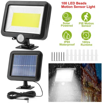 Essues Solar Powered Wall Lights Outdoor 100 Led Beads Motion Sensor Lamp Ip65 Waterproof Dusk To Dawn Sens In Multi