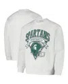 Established & Co. Men's And Women's Ash Michigan State Spartans Vintage Crest Pullover Sweatshirt In Gray