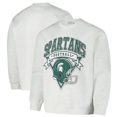 Established & Co. Unisex  Ash Michigan State Spartans Vintage Crest Pullover Sweatshirt In Gray