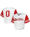 Established & Co. Women's White Ohio State Buckeyes Baseball Jersey Cropped T-shirt In White