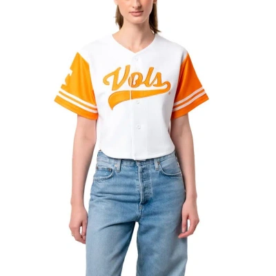 Established & Co. White Tennessee Volunteers Baseball Jersey Cropped T-shirt