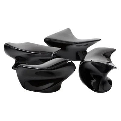 Pre-owned Established & Sons Black High-gloss Nekton Stools By Zaha Hadid For