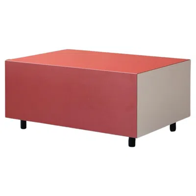 Pre-owned Established & Sons Bloc Side Table L640 With Drawer Bright Red Burgundy Clay By