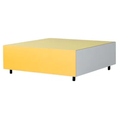 Pre-owned Established & Sons Bloc Side Table L850 With Drawer Zinc Yellow Signal Yellow Pale Grey By E&s