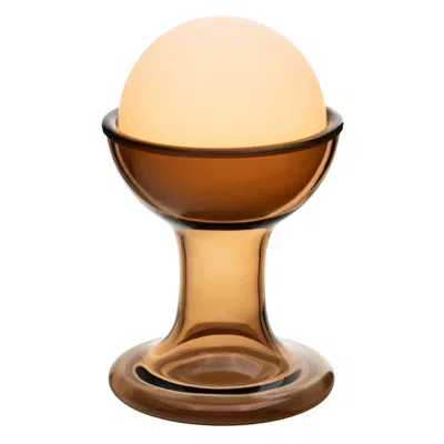 Pre-owned Established & Sons Carlo Nason 'gelato' Portable Table Lamp In Caramel Glass For  In Brown
