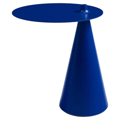 Pre-owned Established & Sons Fez Oval Side Table In Striking Blue Finish By Nao Tamura