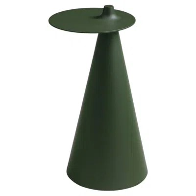 Pre-owned Established & Sons Fez Round Side Table In Olive Green Finish By Nao Tamura