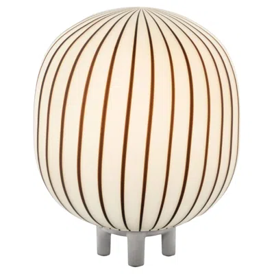 Pre-owned Established & Sons 'filigrana' Cylinder Table Lamp In Black And Opal Glass For