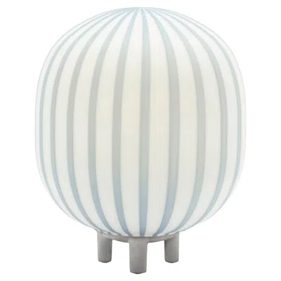Pre-owned Established & Sons 'filigrana' Cylinder Table Lamp In Blue And Opal Glass For