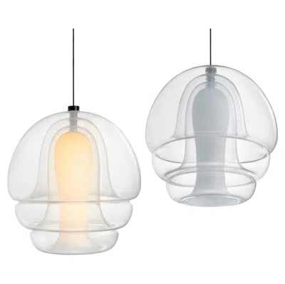 Pre-owned Established & Sons Large Medusa Mouthblown Glass Pendant Lamp By Carlo Nason For  In Transparent