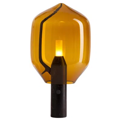 Pre-owned Established & Sons 'lighthouse' Table Lamp In Black Marble And Amber Glass For