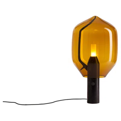 Pre-owned Established & Sons Lighthouse Table Lamp In Marble And Amber Blown Glass, Ronan & Erwan Bouroullec In Brown