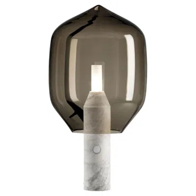 Pre-owned Established & Sons 'lighthouse' Table Lamp In White Marble And Grey Glass For