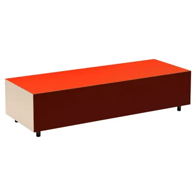 Pre-owned Established & Sons Pauline Deltour Long 'bloc' Birch Table In Bright Red For