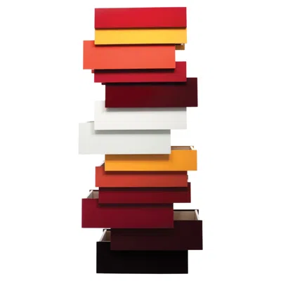 Pre-owned Established & Sons Stack 13 Tower Of Drawers In Red Finish By Raw Edges/alkalay