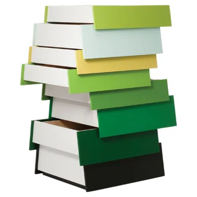 Pre-owned Established & Sons Stack 8 Tower Of Drawers In Green Finish By Raw Edges/alkalay