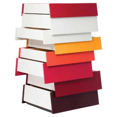 Pre-owned Established & Sons Stack 8 Tower Of Drawers In Red Finish By Raw Edges/alkalay