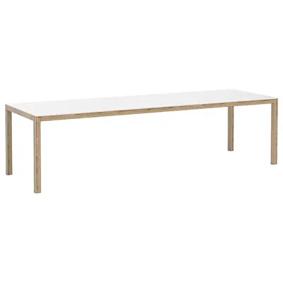 Pre-owned Established & Sons Table In Playwood And White Corian By Caruso St John