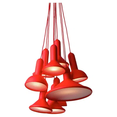 Pre-owned Established & Sons Torch Bunch S10 Suspension Lamp In Red By Sylvain Willenz