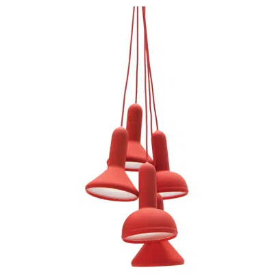 Pre-owned Established & Sons Torch Bunch S5 Suspension Lamp In Red By Sylvain Willenz