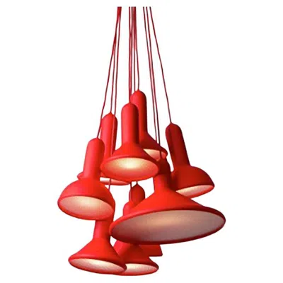 Pre-owned Established & Sons Torch Light Pendant S10 Bunch L1800 Red By