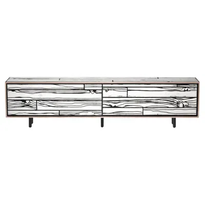 Pre-owned Established & Sons Wrongwoods L2600 Low Cabinet White With Black  Sebastian Wrong