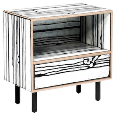 Pre-owned Established & Sons Wrongwoods L585 Night Table White With Black  Sebastian Wrong