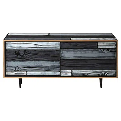 Pre-owned Established & Sons Wrongwoods Light Grey With Dark Grey Low Cabinet By  In Gray