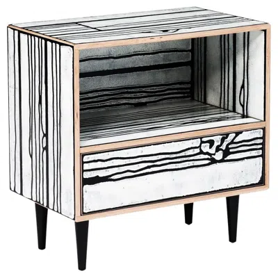 Pre-owned Established & Sons Wrongwoods White With Black Night Table By