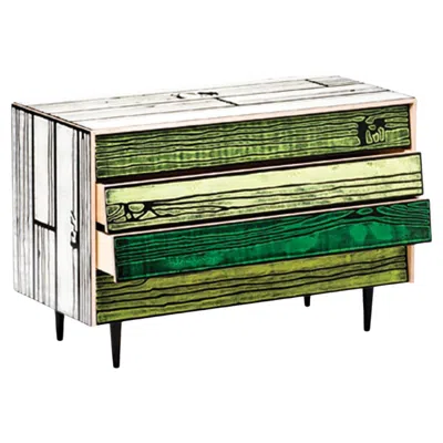 Pre-owned Established & Sons Wrongwoods White With Green Drawers By