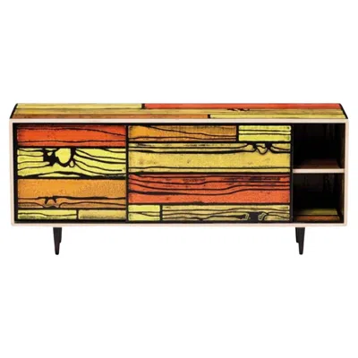Pre-owned Established & Sons Wrongwoods Yellow With Red Low Cabinet By