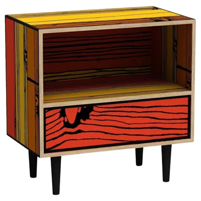 Pre-owned Established & Sons Wrongwoods Yellow With Red Night Table By