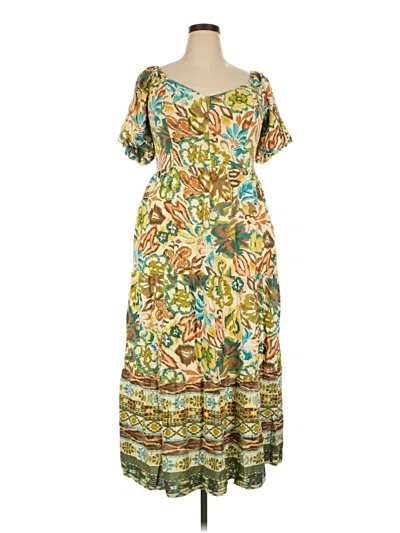 Pre-owned Established Casual Dress In Green