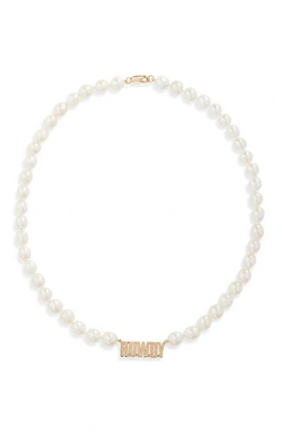 Established Rowdy Pearl Necklace In White