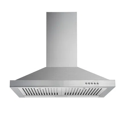 Estassay 30 Inch Wall Mounted Kitchen Range Hood Stainless Steel 450 Cfm Vent Led Lamp 3-speed New With Stain