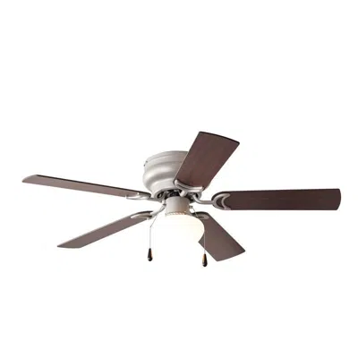 Estassay 44 Inch Hugger Indoor Ceiling Fan With Light Kit, Satin Nickel, 5 Blades, Reverse Airflow